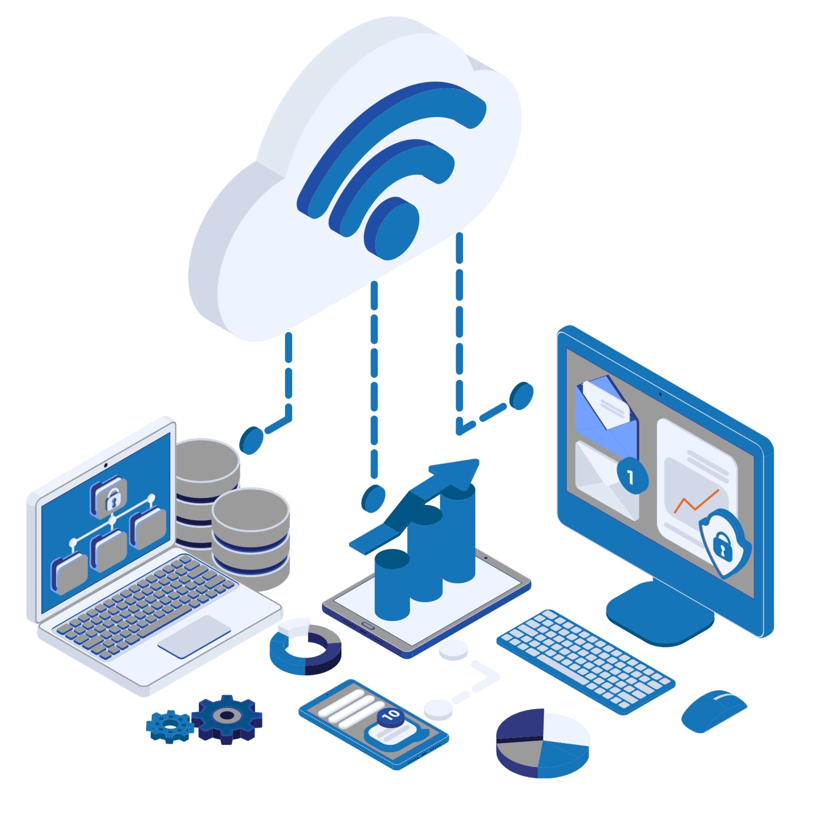 Integrated Cloud System Cloud-based call center system offering seamless connectivity without complex hardware